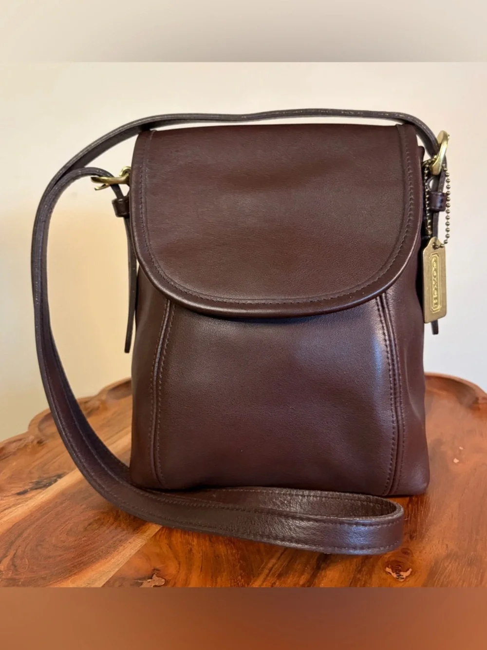 Vintage COACH SoHo Small Satchel Flap Mahogany Brown Leather Crossbody 4108 EUC - Picture 17 of 17